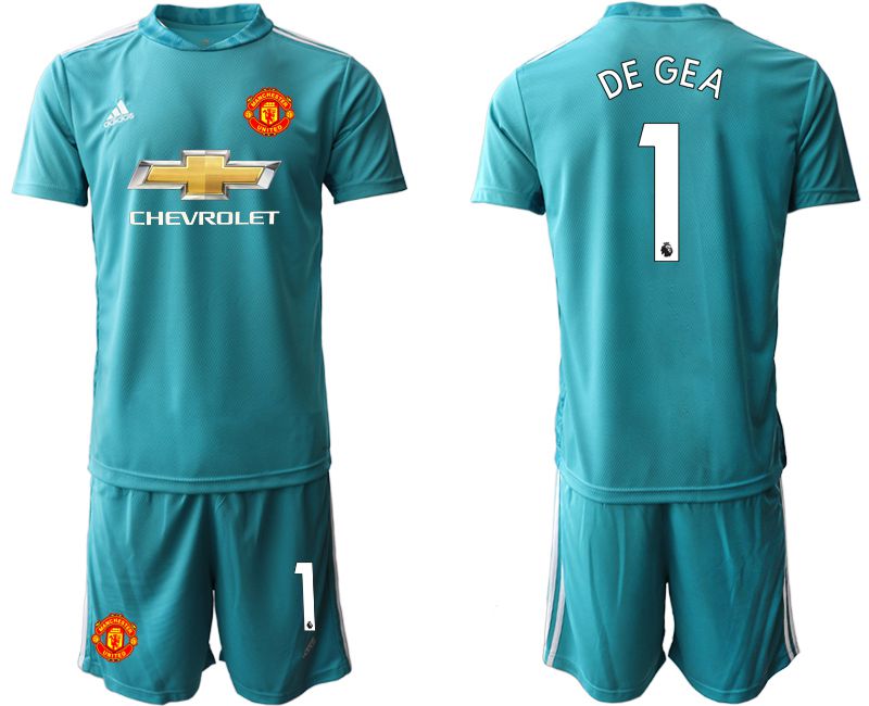 Men 2020-2021 club Manchester United lake blue goalkeeper #1 Soccer Jerseys->manchester united jersey->Soccer Club Jersey